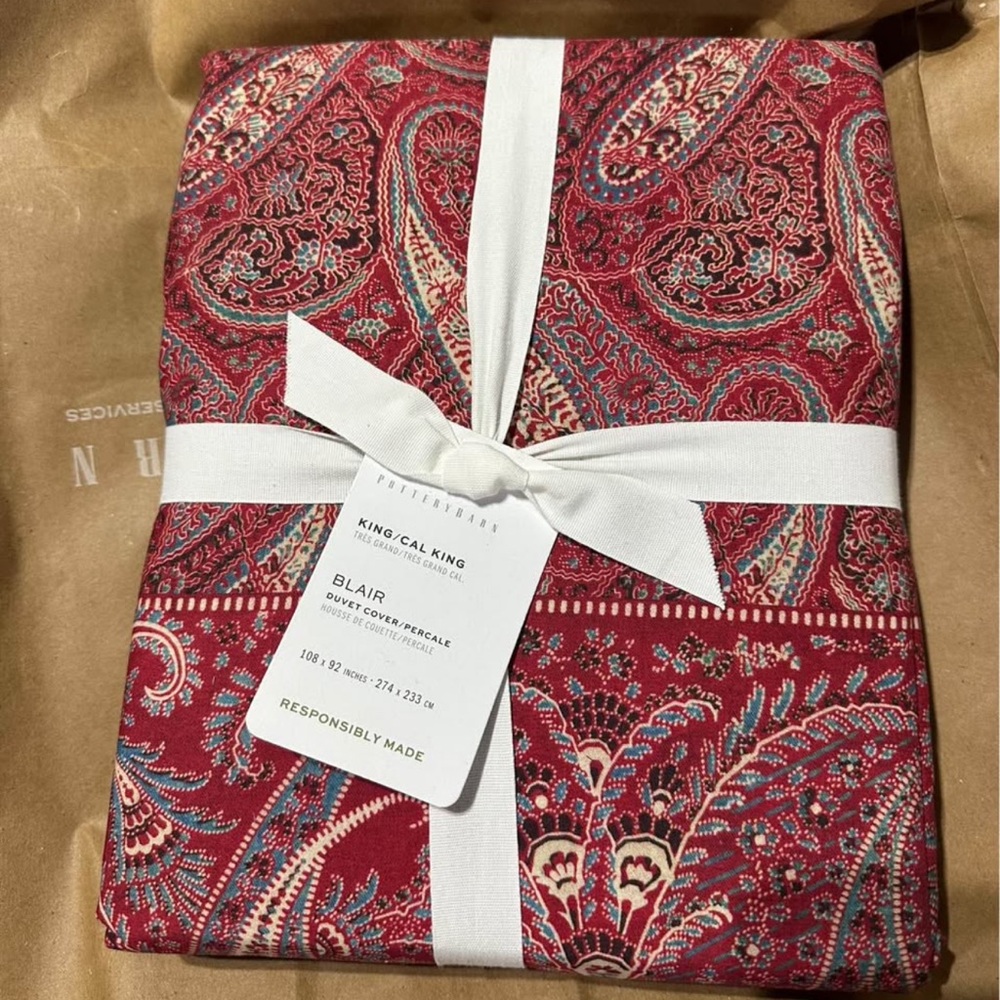 NWT pottery barn king duvet cover
